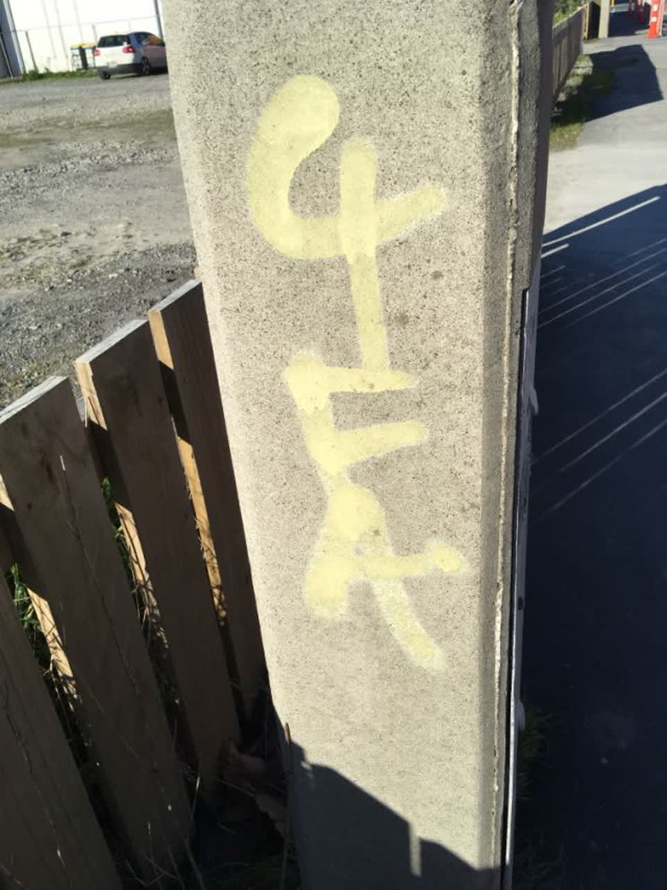 The photograph attached to this graffiti report