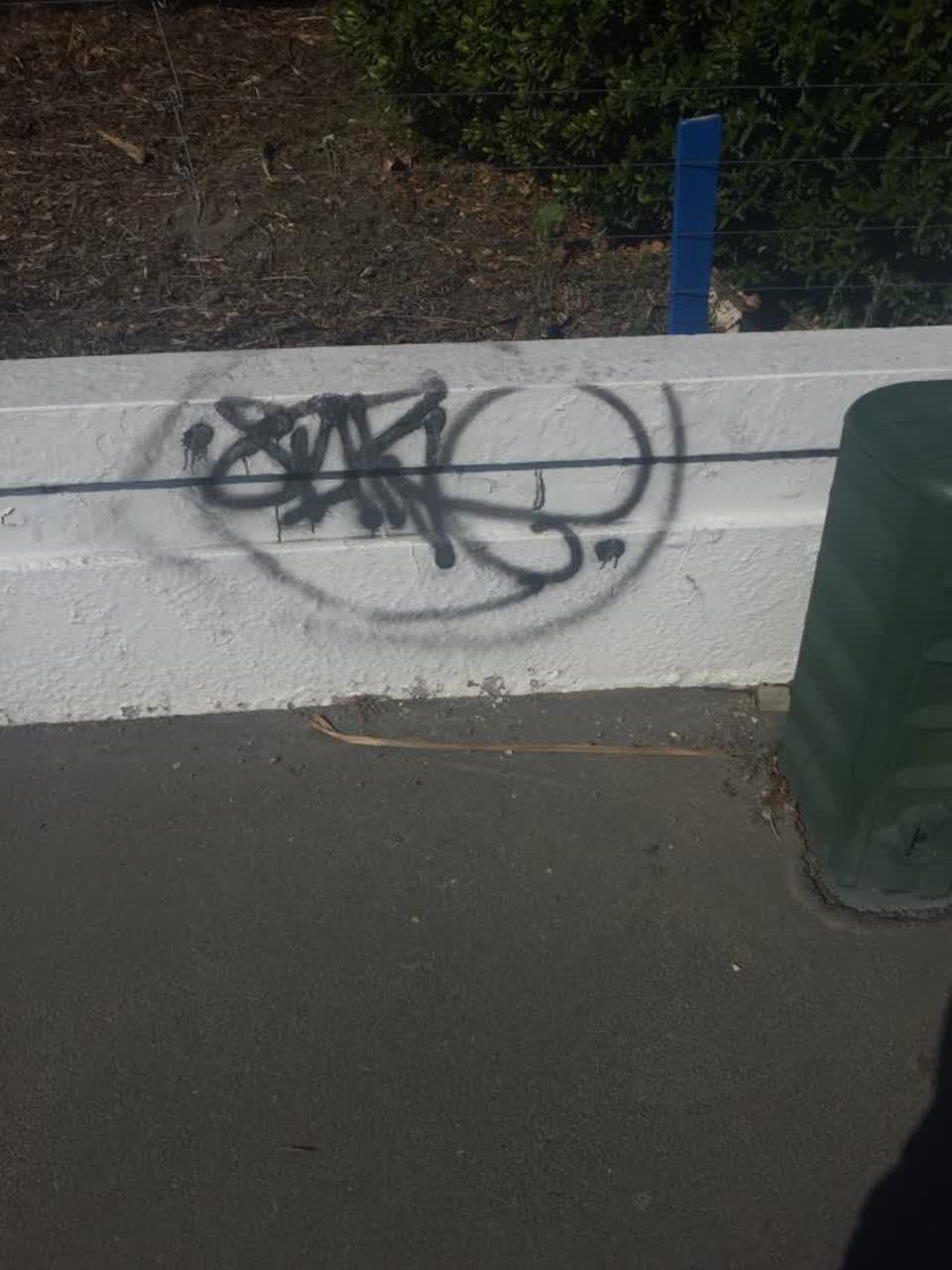 The photograph attached to this graffiti report