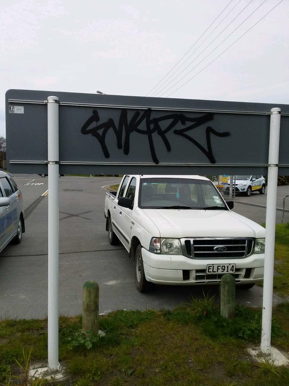 The photograph attached to this graffiti report