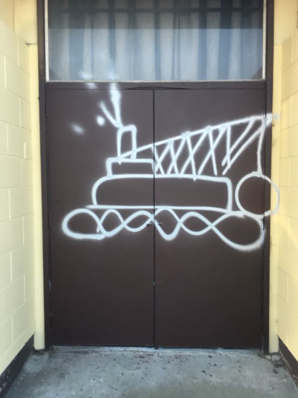 The photograph attached to this graffiti report