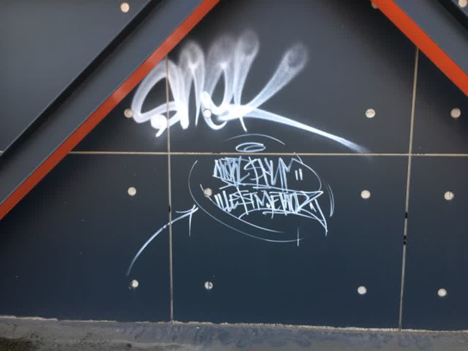 The photograph attached to this graffiti report