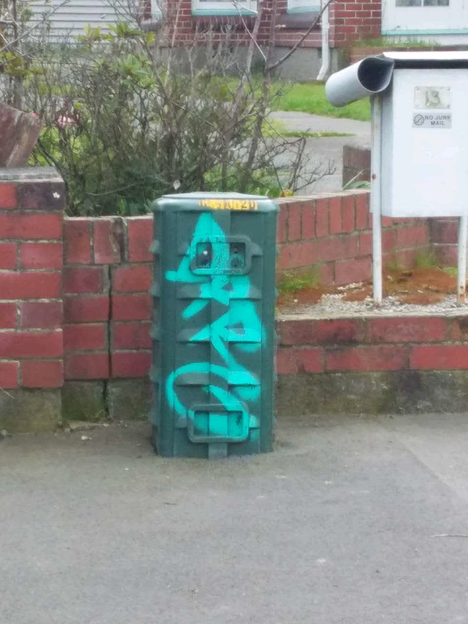 The photograph attached to this graffiti report