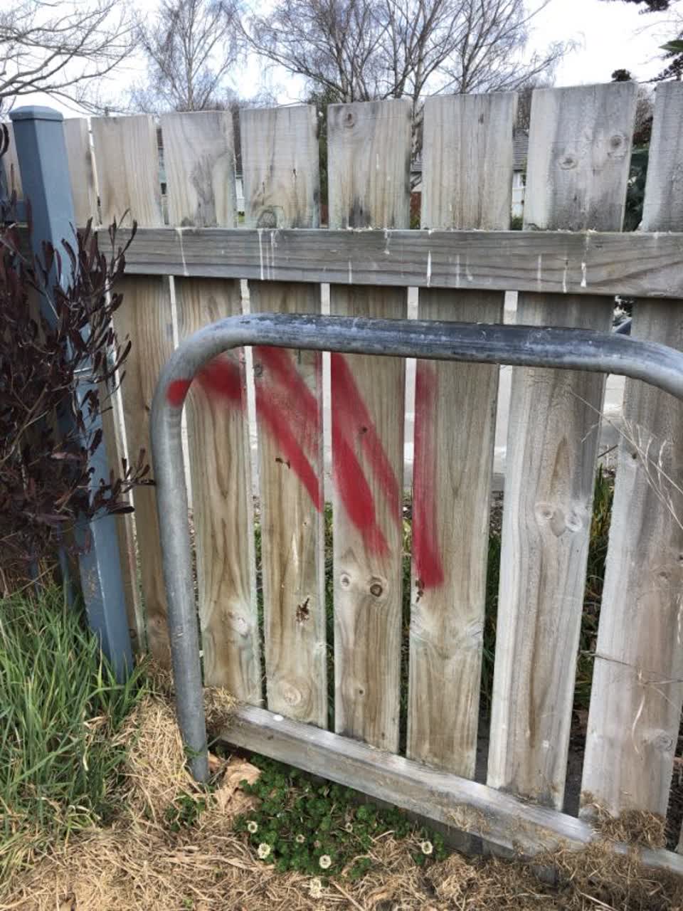 The photograph attached to this graffiti report