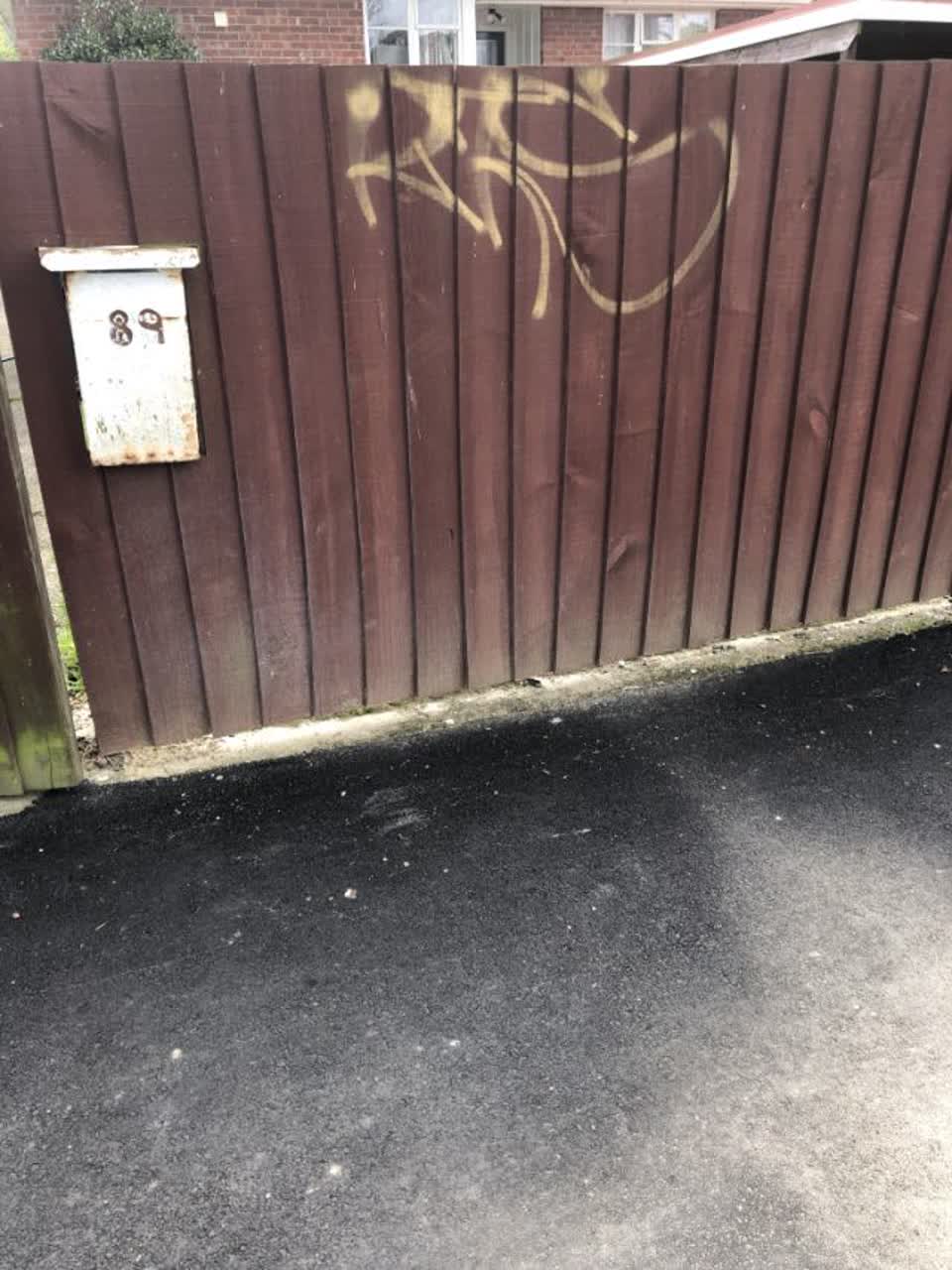 The photograph attached to this graffiti report