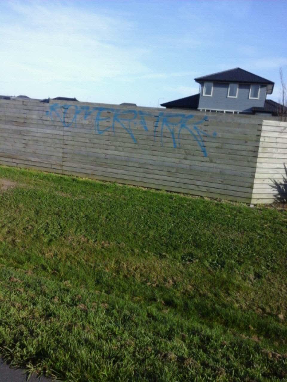 The photograph attached to this graffiti report