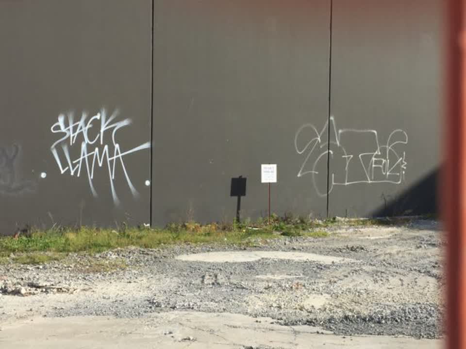 The photograph attached to this graffiti report