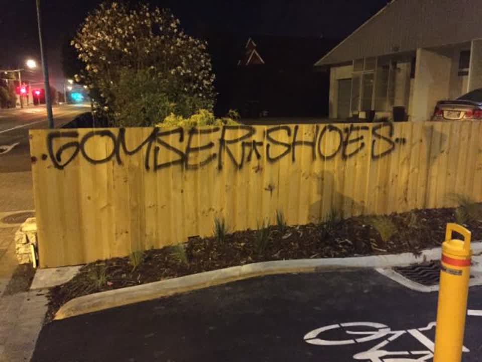 The photograph attached to this graffiti report