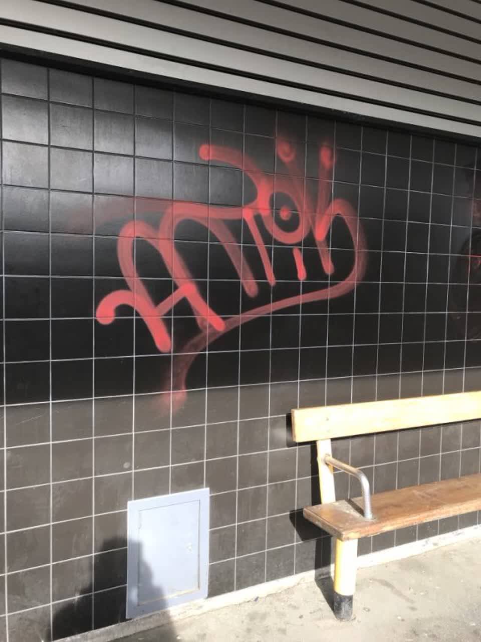 The photograph attached to this graffiti report