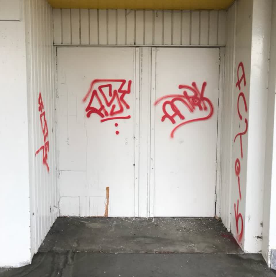 The photograph attached to this graffiti report