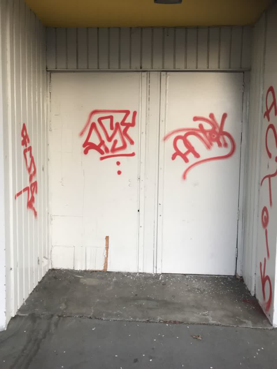 The photograph attached to this graffiti report