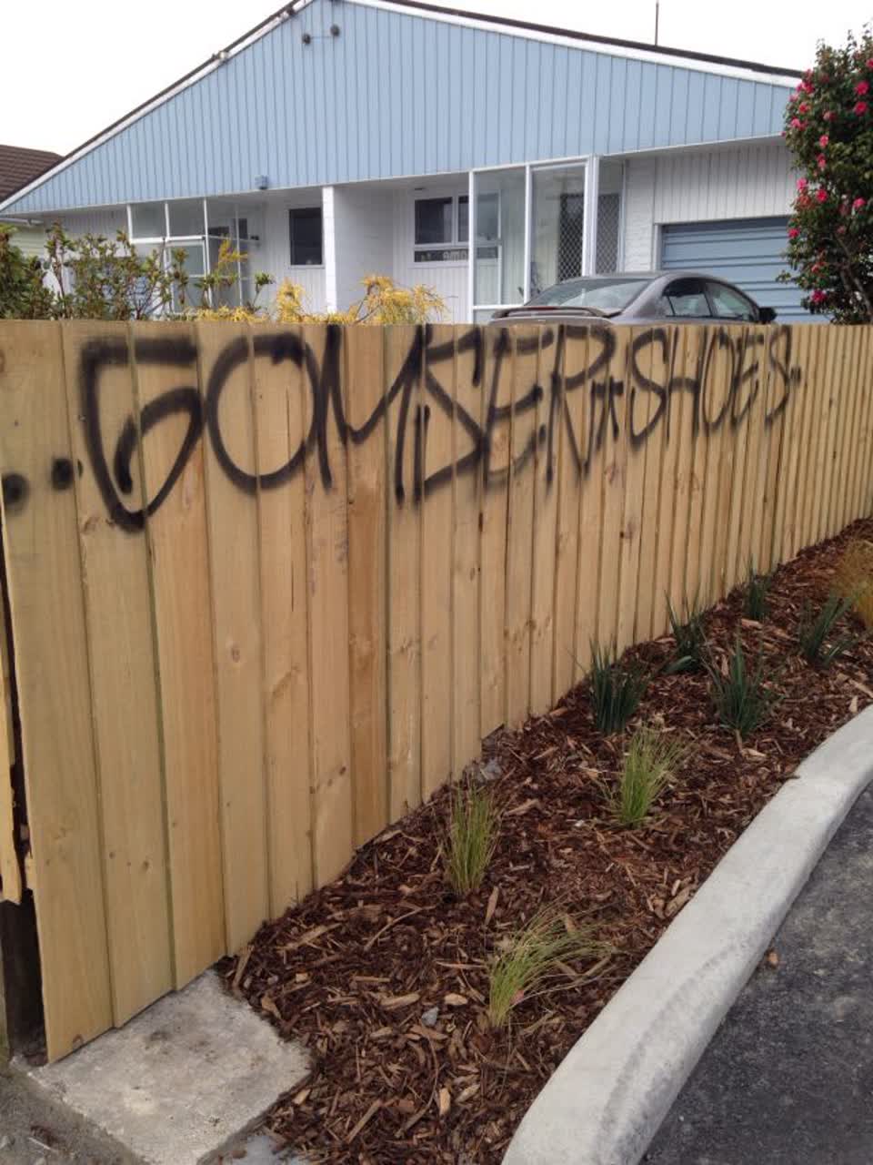 The photograph attached to this graffiti report