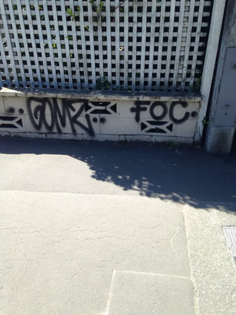 The photograph attached to this graffiti report