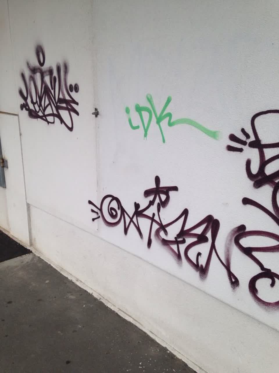 The photograph attached to this graffiti report