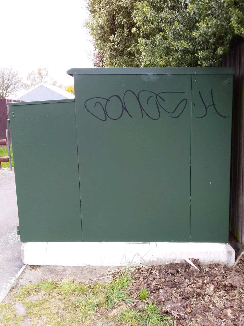 The photograph attached to this graffiti report
