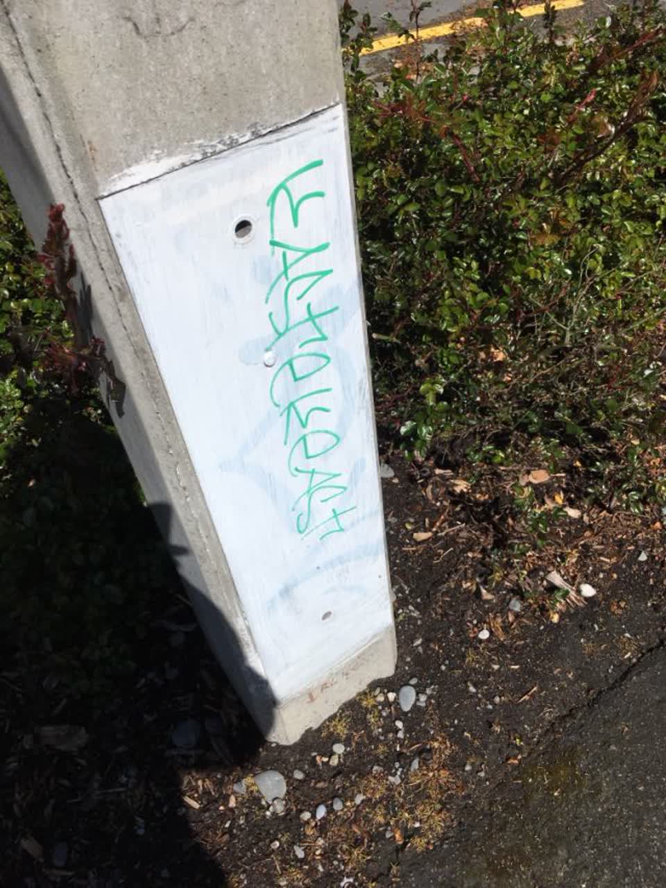 The photograph attached to this graffiti report