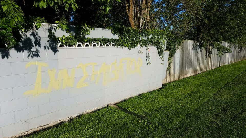 The photograph attached to this graffiti report