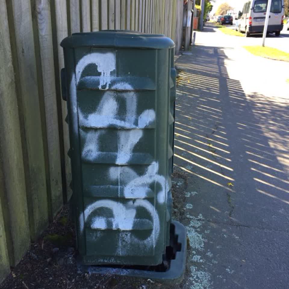 The photograph attached to this graffiti report
