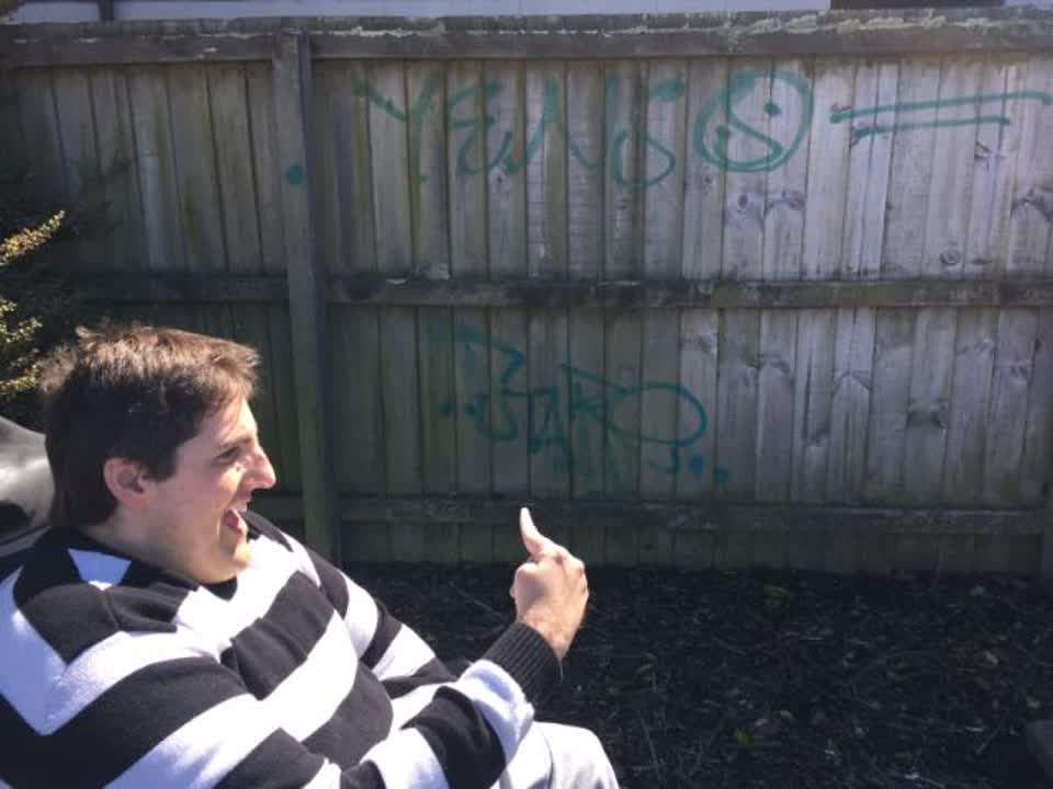 The photograph attached to this graffiti report