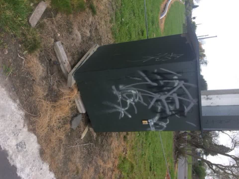 The photograph attached to this graffiti report