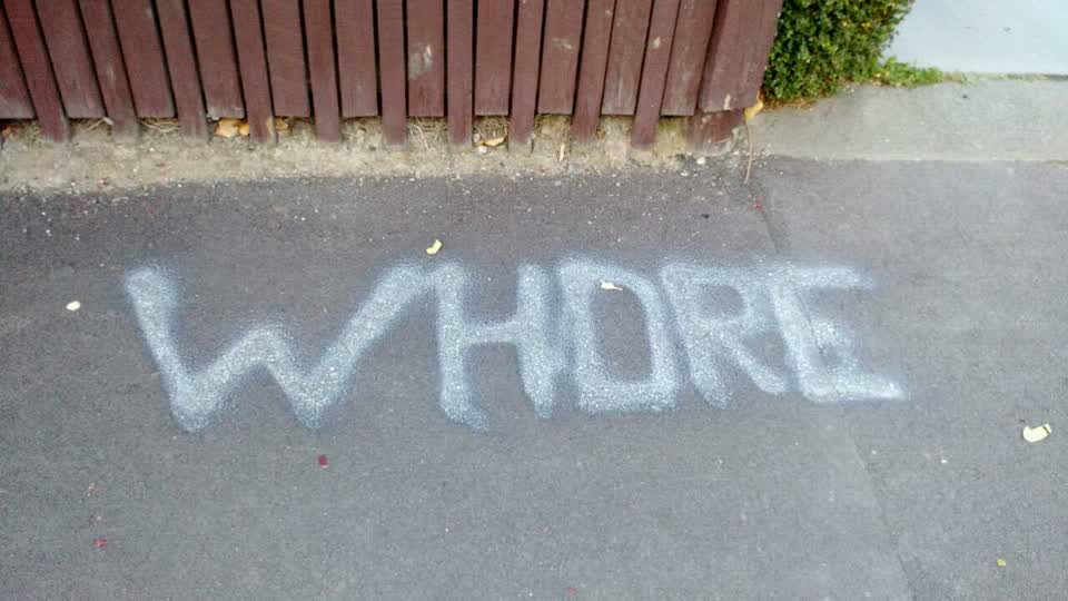 The photograph attached to this graffiti report