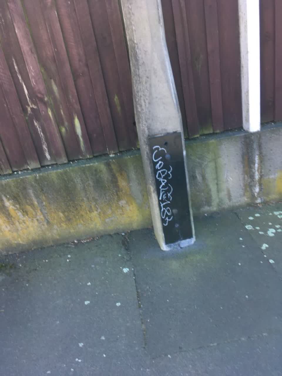The photograph attached to this graffiti report