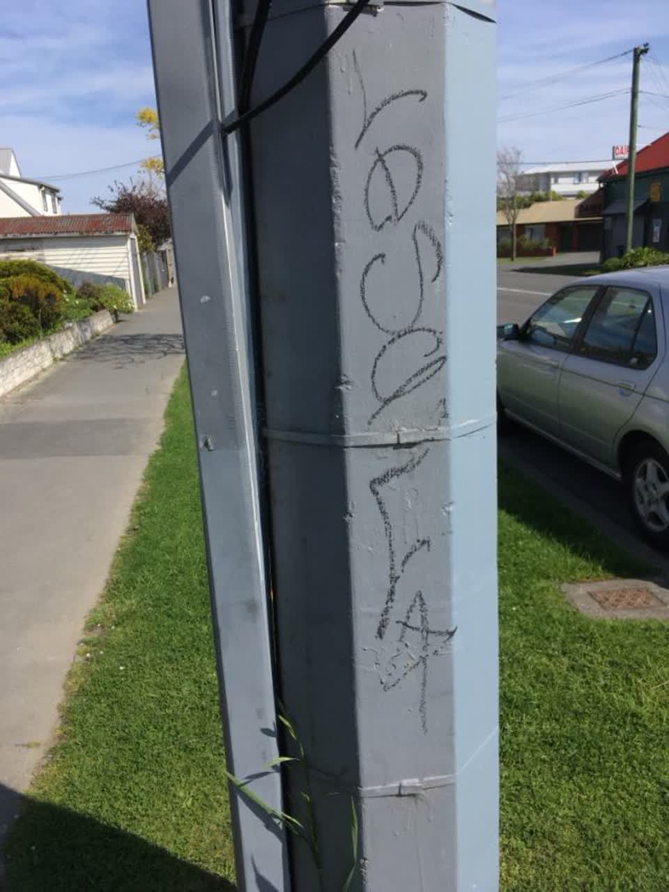 The photograph attached to this graffiti report