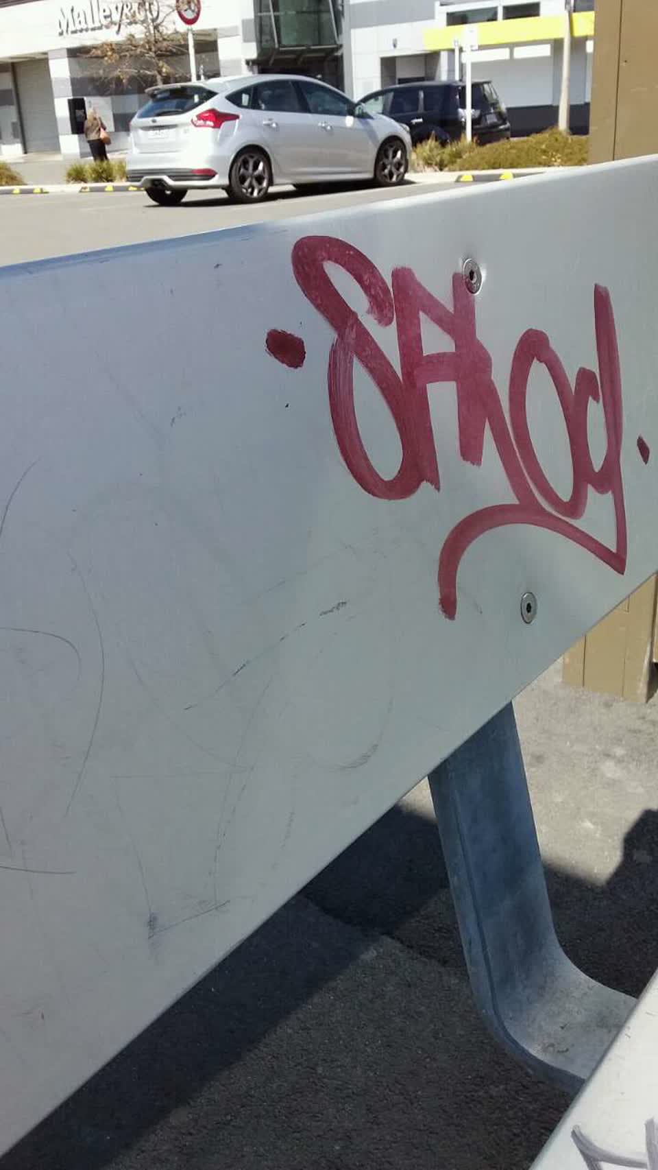 The photograph attached to this graffiti report