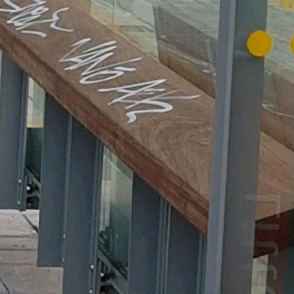 The photograph attached to this graffiti report