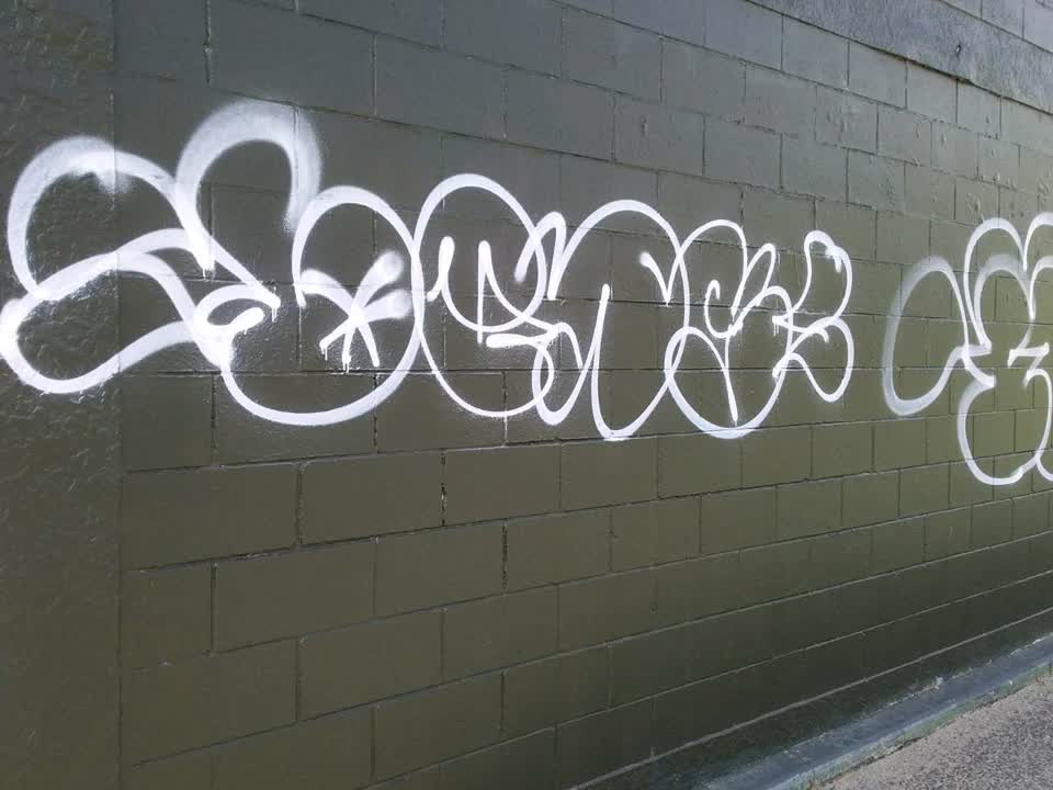 The photograph attached to this graffiti report