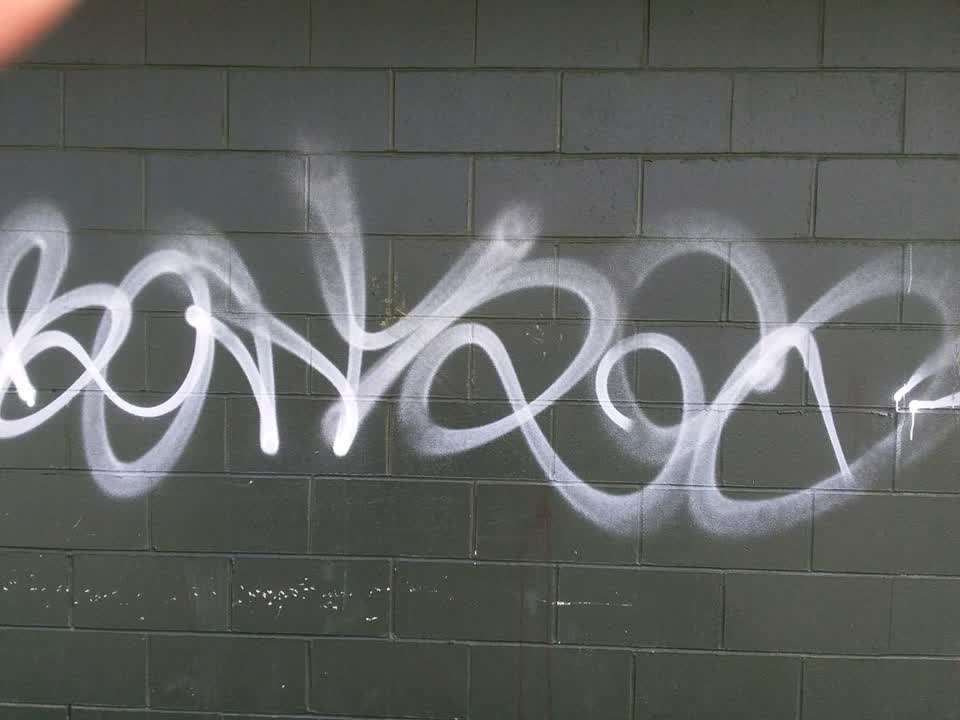 The photograph attached to this graffiti report