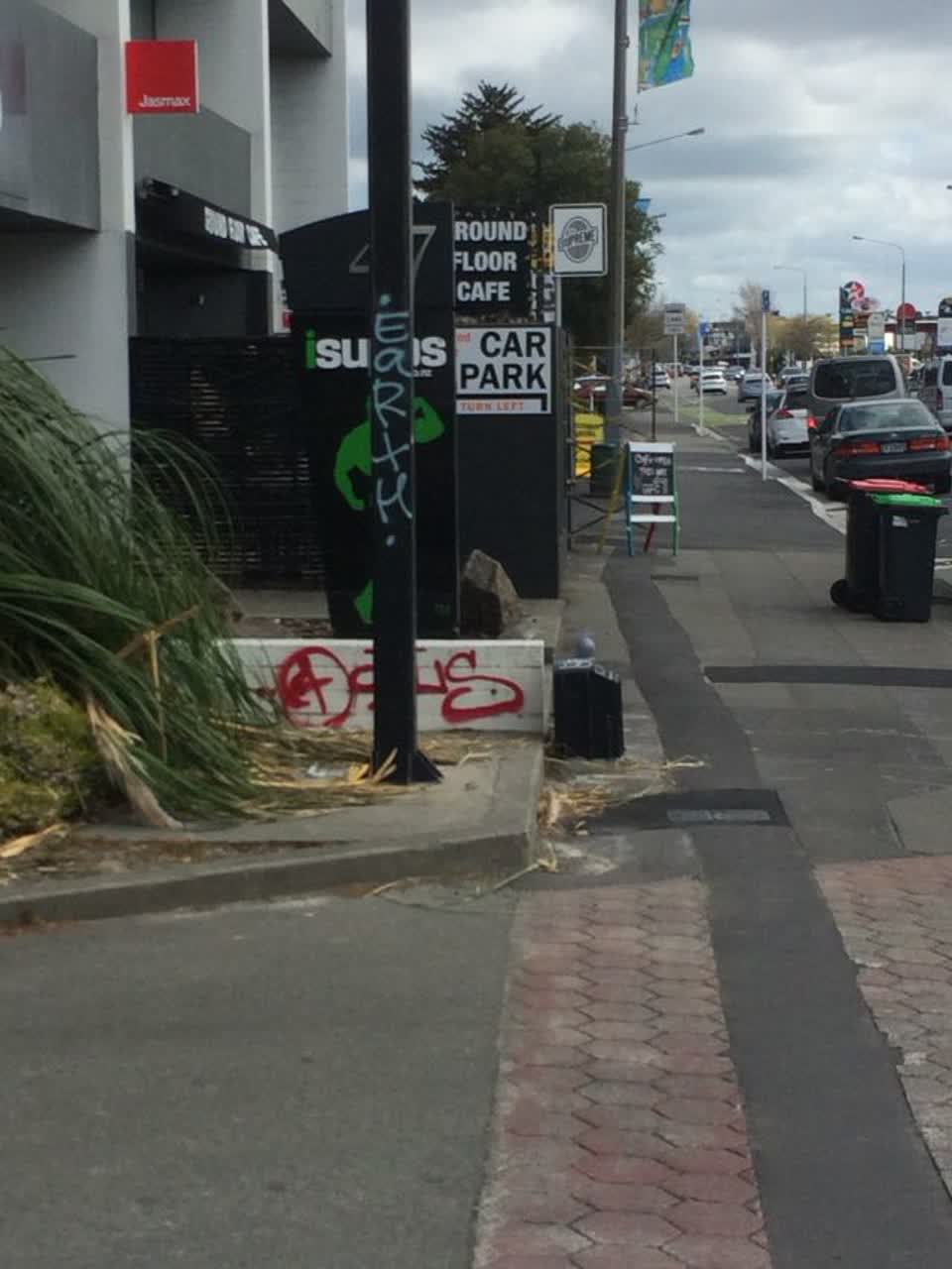 The photograph attached to this graffiti report