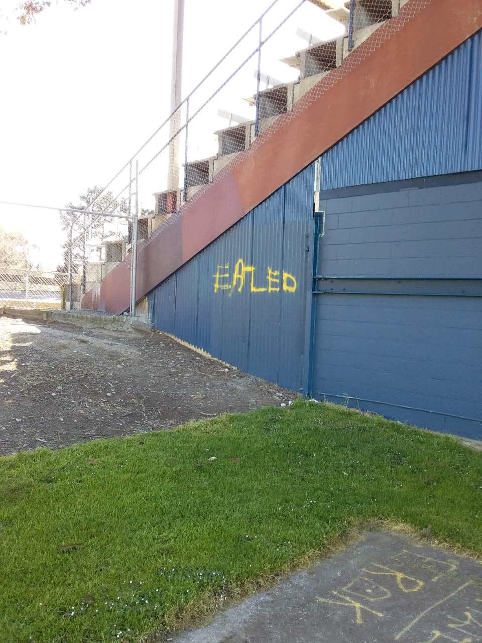 The photograph attached to this graffiti report