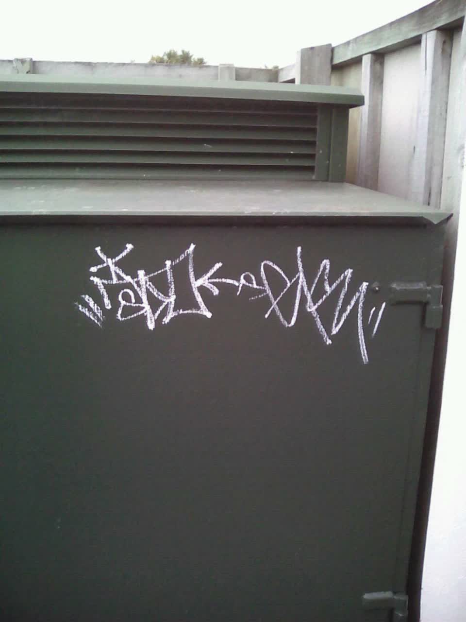 The photograph attached to this graffiti report