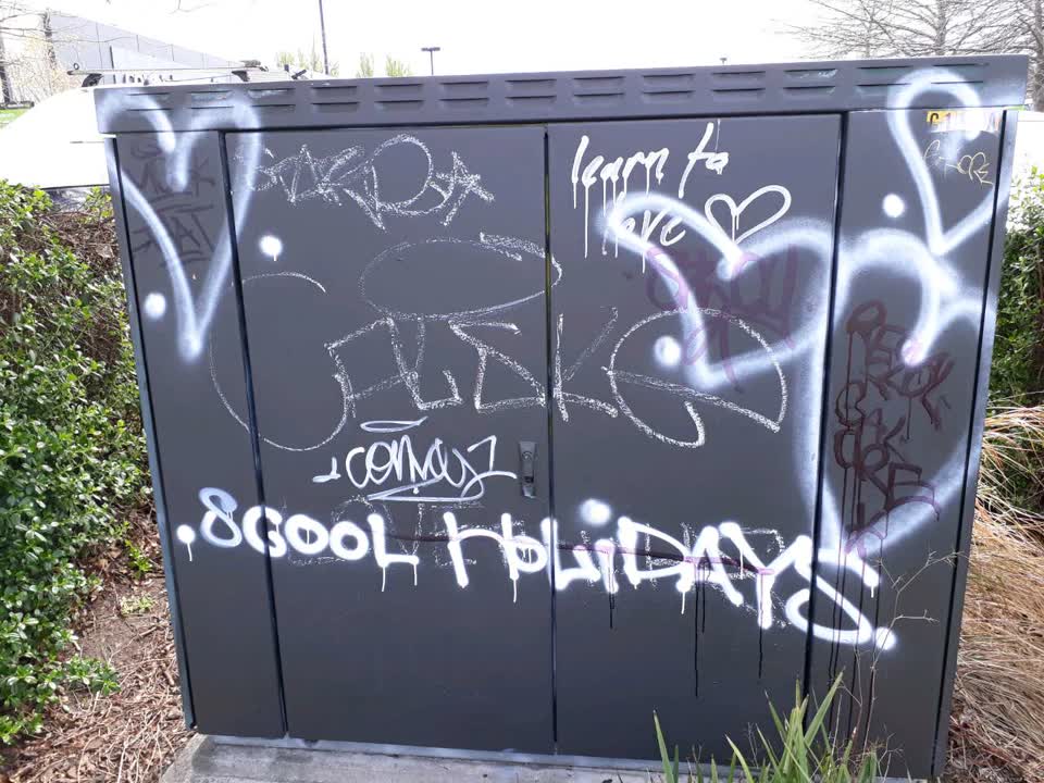 The photograph attached to this graffiti report