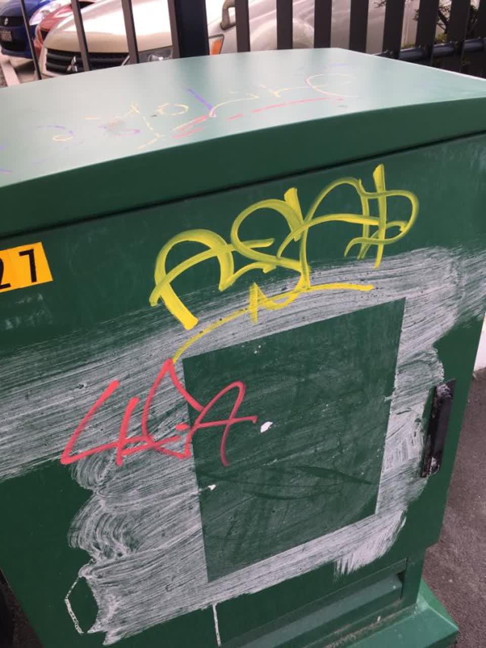 The photograph attached to this graffiti report