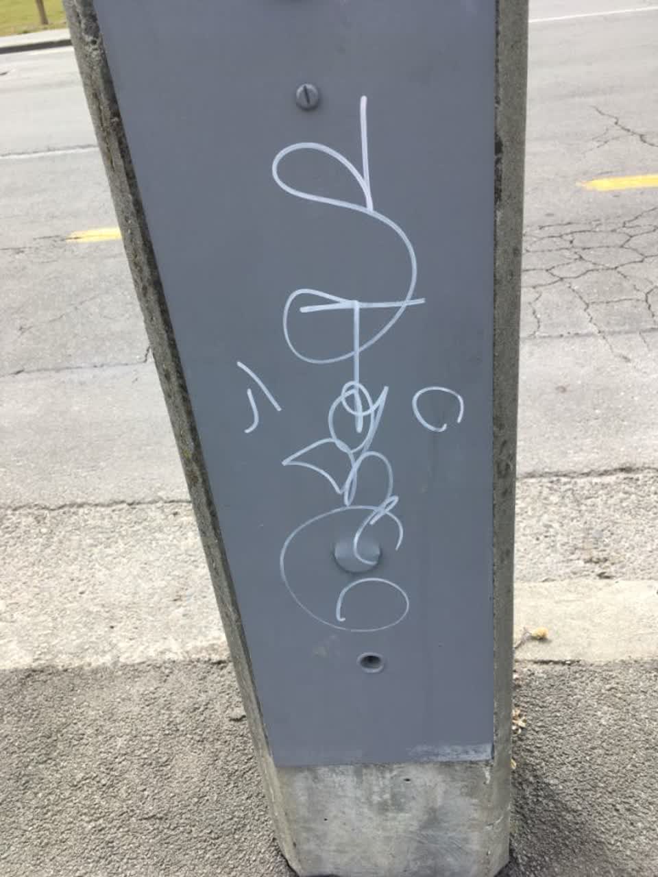 The photograph attached to this graffiti report