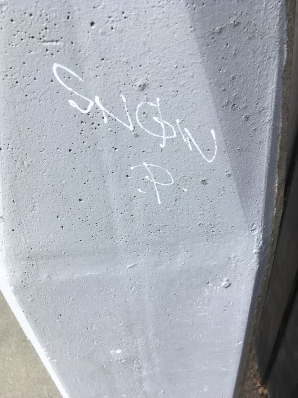 The photograph attached to this graffiti report