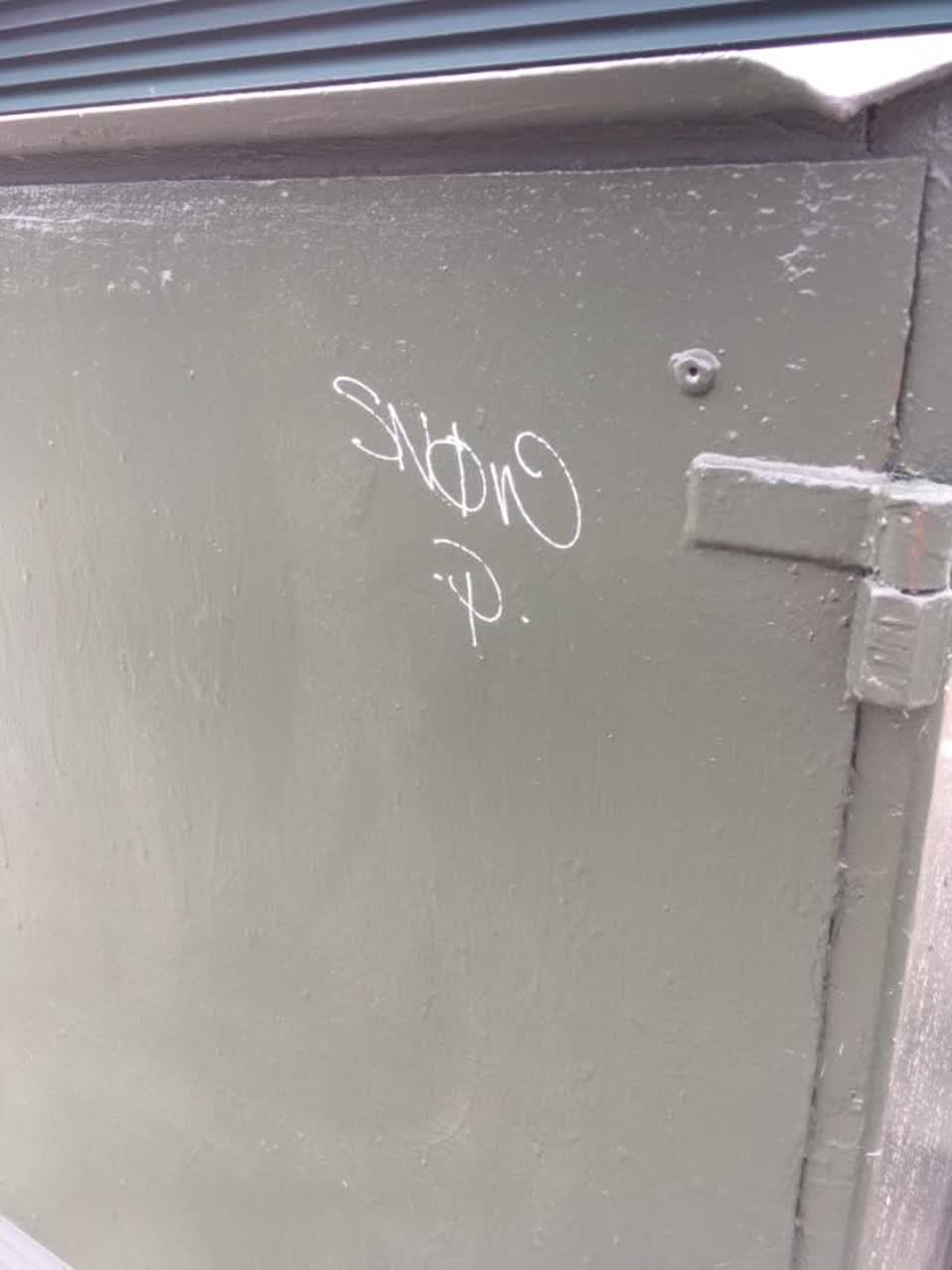 The photograph attached to this graffiti report