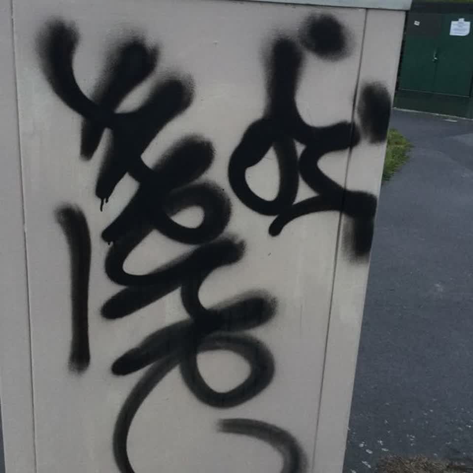 The photograph attached to this graffiti report