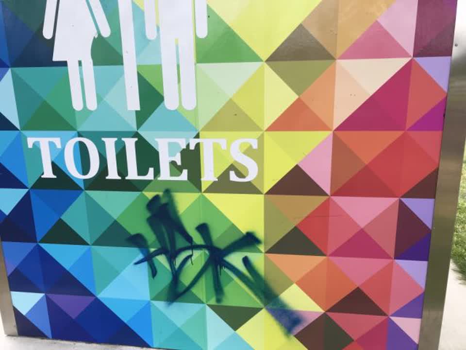 The photograph attached to this graffiti report