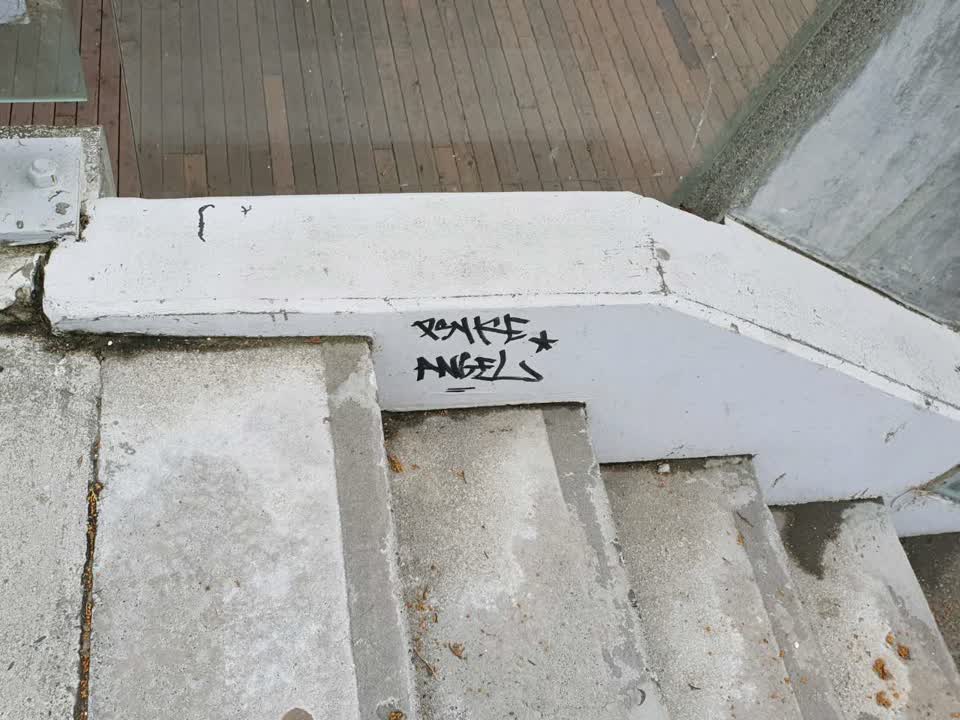 The photograph attached to this graffiti report