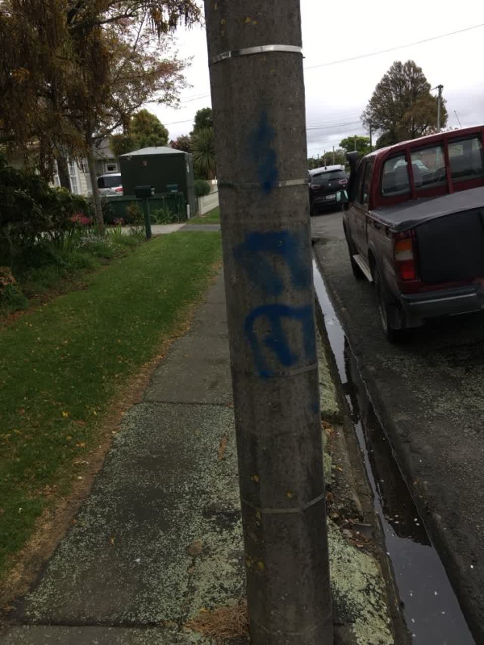 The photograph attached to this graffiti report