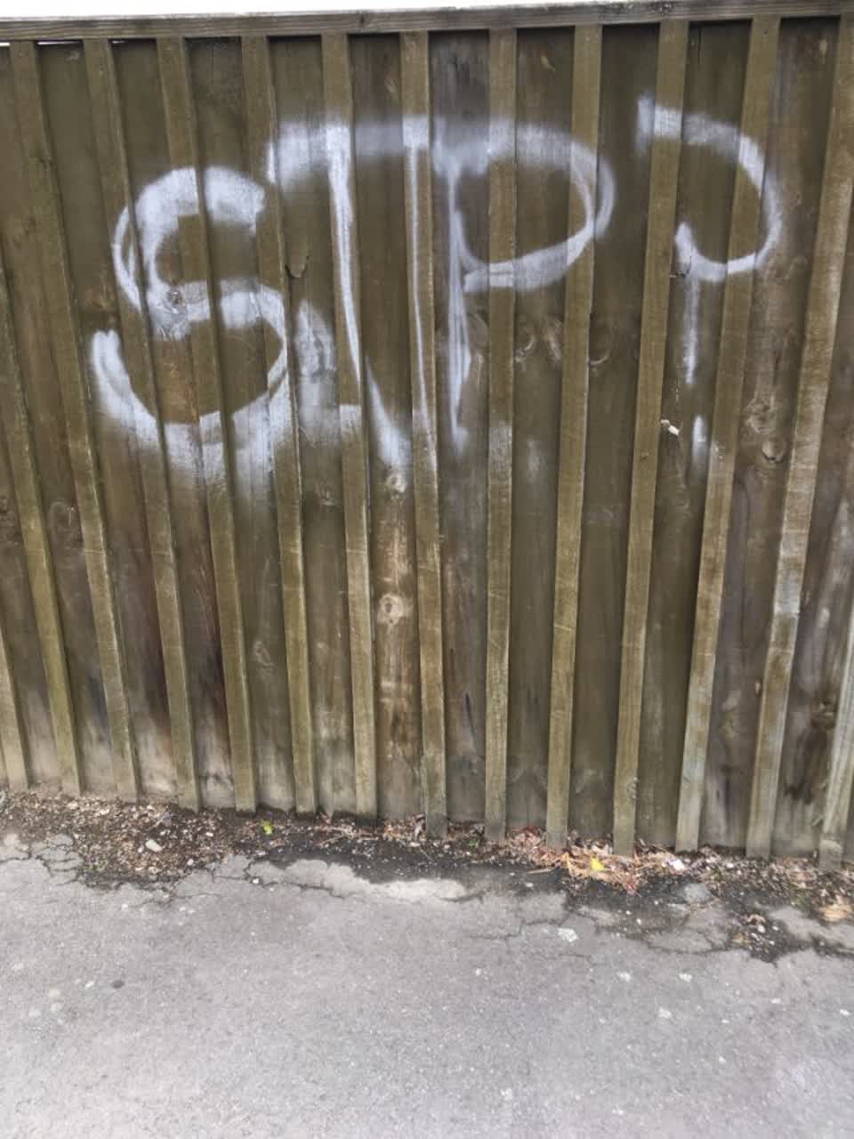 The photograph attached to this graffiti report