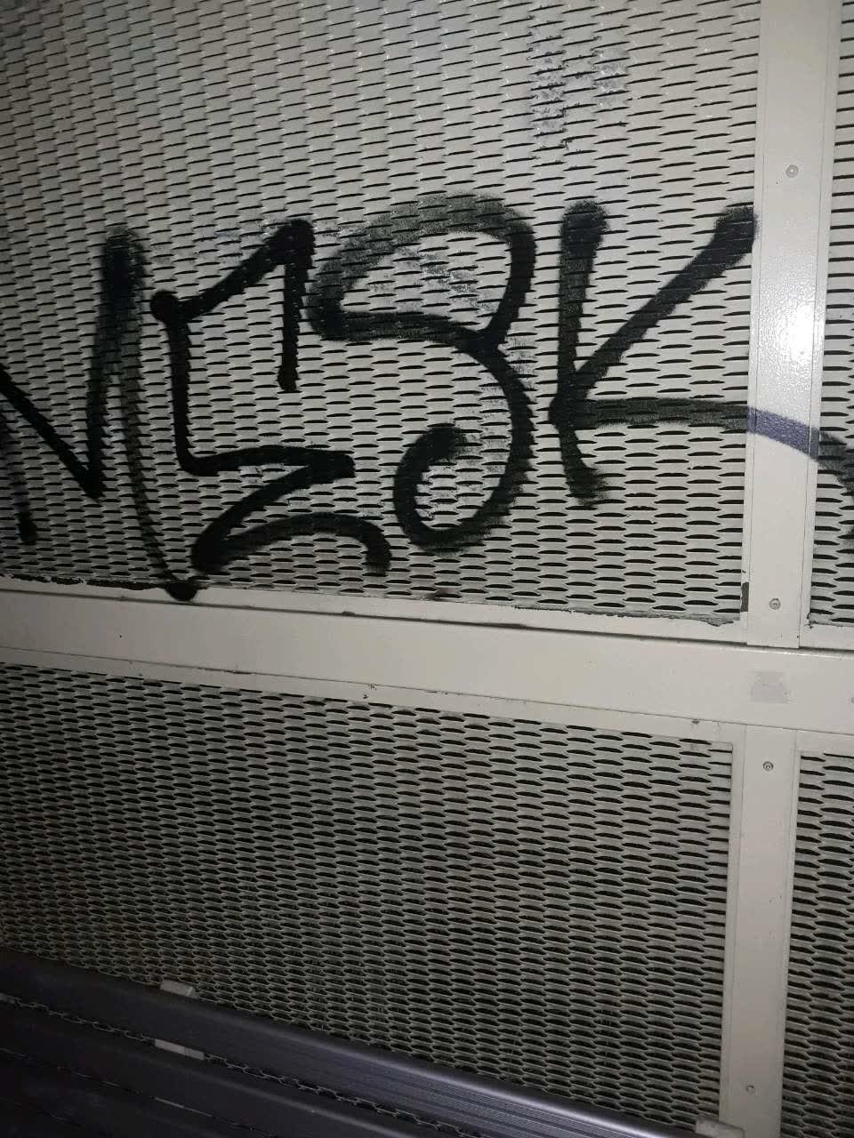 The photograph attached to this graffiti report