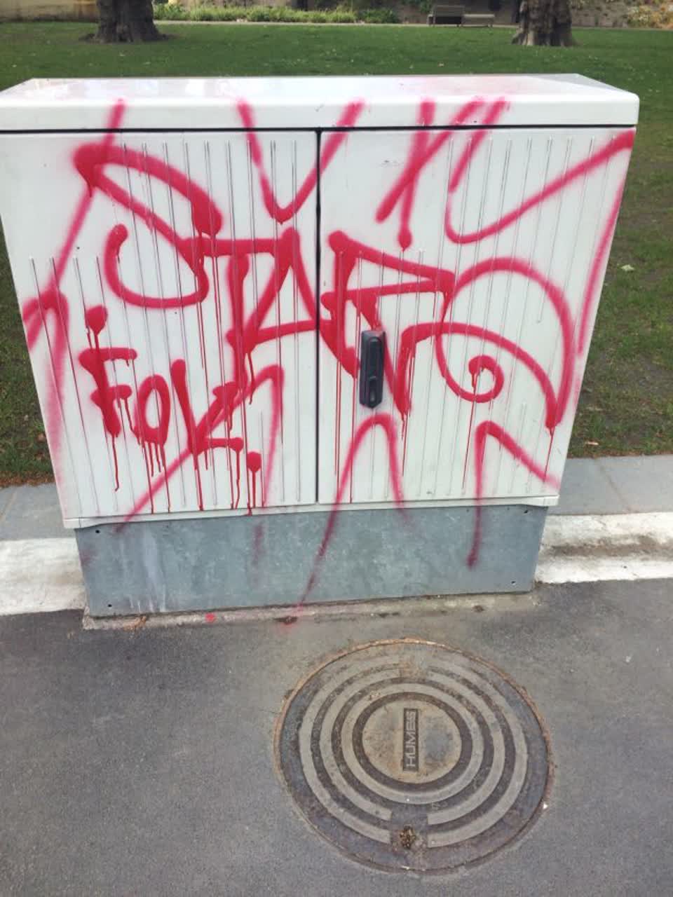 The photograph attached to this graffiti report