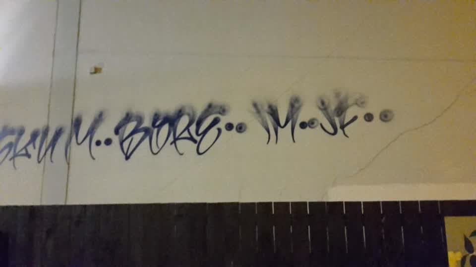 The photograph attached to this graffiti report