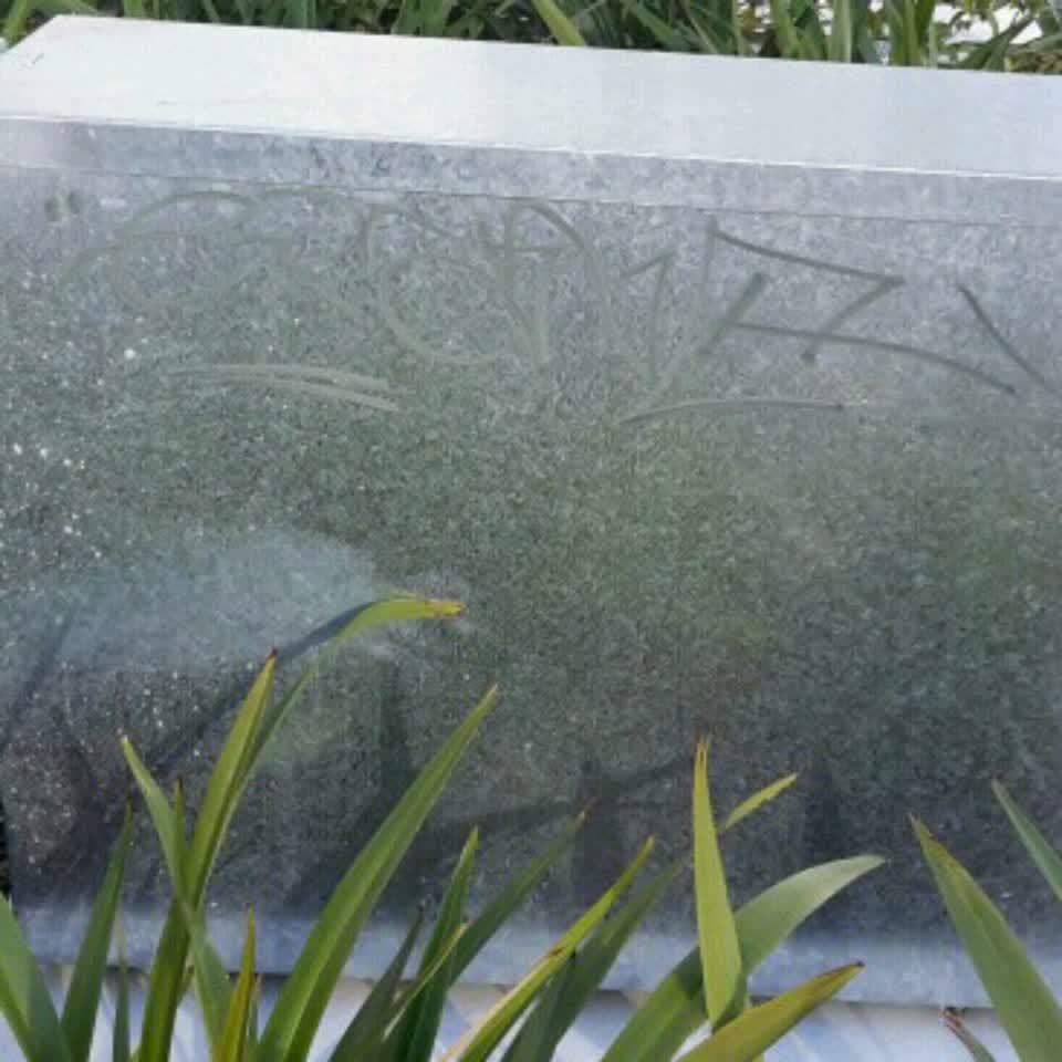 The photograph attached to this graffiti report