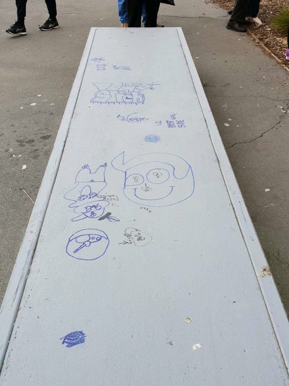 The photograph attached to this graffiti report