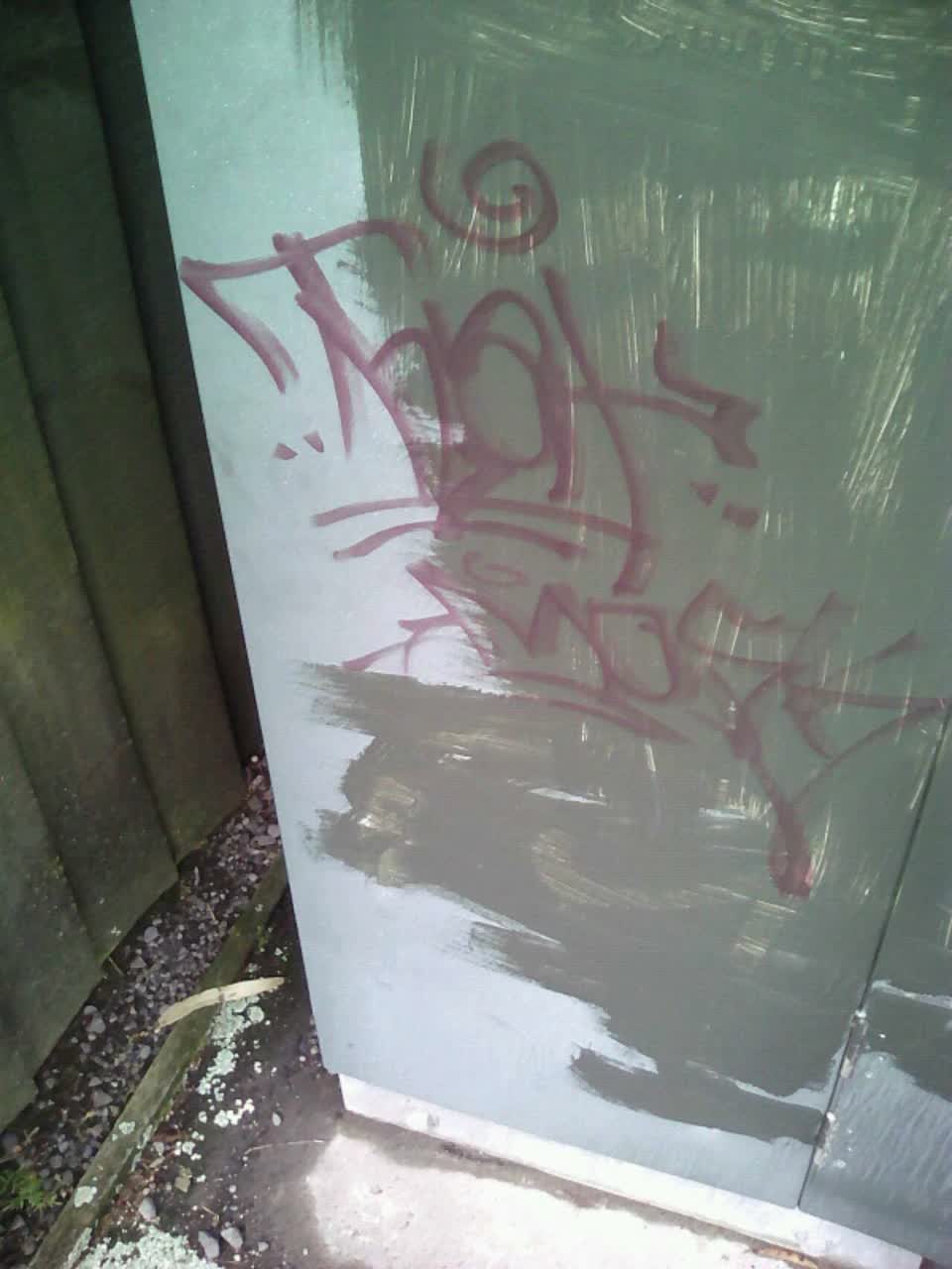 The photograph attached to this graffiti report