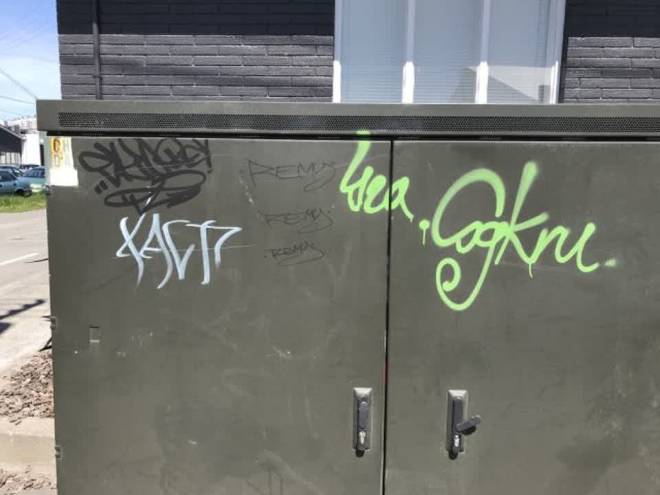 The photograph attached to this graffiti report